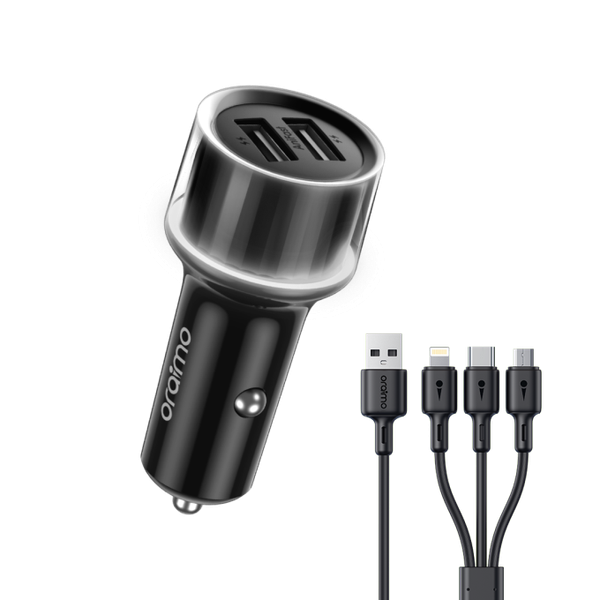 oraimo Highway 15 15.5W Car Charger with 3-in-1 Cable